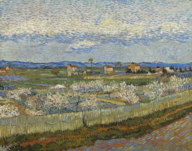フィンセント・ファン・ゴッホ《花咲く桃の木々》1889年