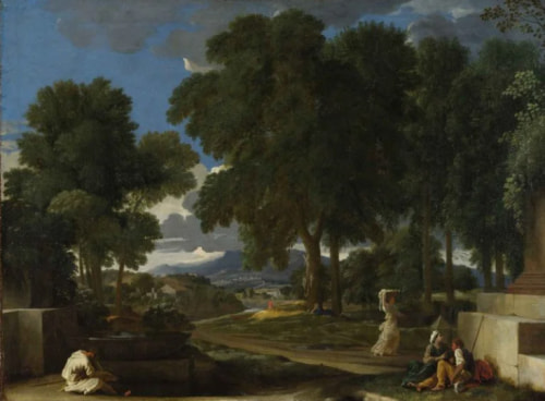 二コラ･プッサン 《泉で足を洗う男のいる風景》 1648年頃 