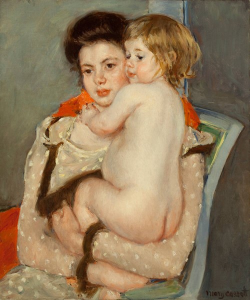 モネからアメリカへ-メアリー・カサット-《裸の赤ん坊を抱くレーヌ・ルフェーヴル（母と子）》
