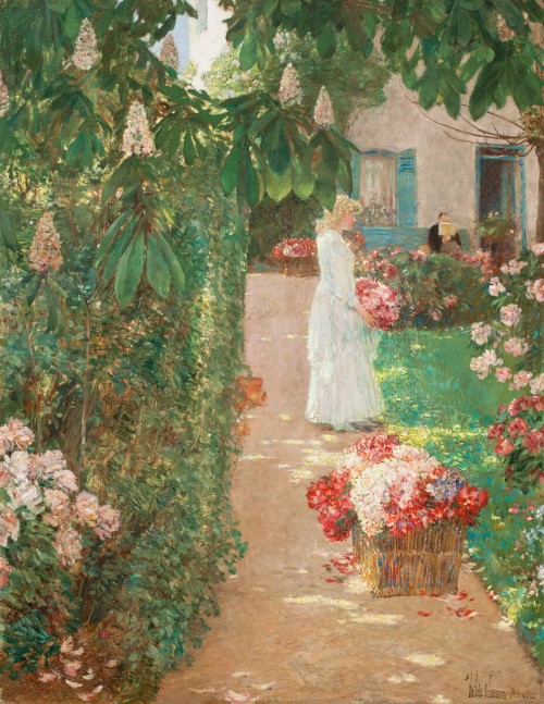 モネからアメリカへ-チャイルド・ハッサム-花摘み、フランス式庭園にて