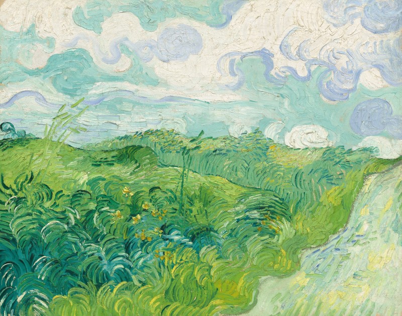 INTO YOU-イントゥーユー-アイシャドウ-パレット-ゴッホ-Traveling Muzeum-Vincent van Gogh-4 Colors Eyeshadow Palette-01-星月夜-02-緑の麦畑-全色-全色レビュー-スウォッチ-比較-色-口コミ-感想-着画-レビュー-アートデザイン-フィンセント・ファン・ゴッホ-緑の麦畑