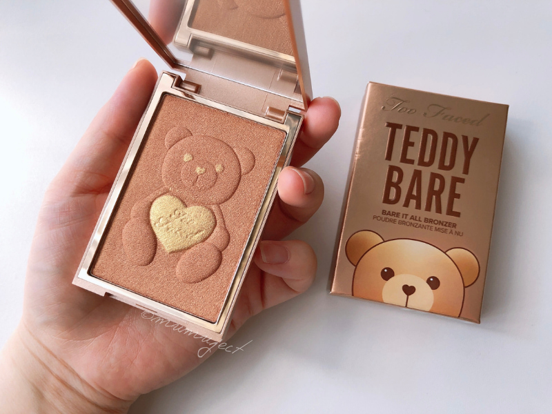 比較-スウォッチ-着画-感想-口コミ-レビュー-ブルベ-イエベ-限定-Too Faced-トゥーフェイスド-eyeshadow palette-アイシャドウパレット-アイシャドウ-BARE IT ALL BRONZER-テディ ベア ブロンザー