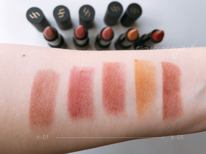 uneven-アニヴェン-リップカラー-LIP COLOR-全色レビュー-スウォッチ-レビュー-感想-口コミ-lc-01-root-lc-02-ripe-lc-03-contagious-lc-04-defy-lc-05-trunk
